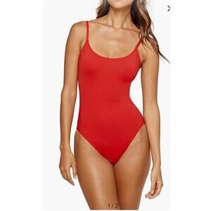 Andie Swim The Amalfi One Piece Swimsuit Cherry Red Size LT NWT